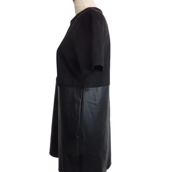 NWT Zara Black Faux Leather and Suede Dress Size M - Picture 4 of 7